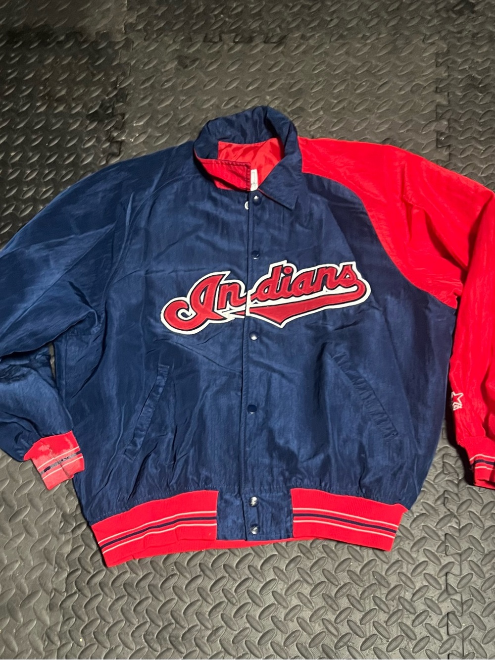 STARTER Navy and Red Indians Script Jacket